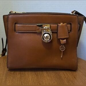 Michael Kors Tan Leather Crossbody Small Satchel Bag